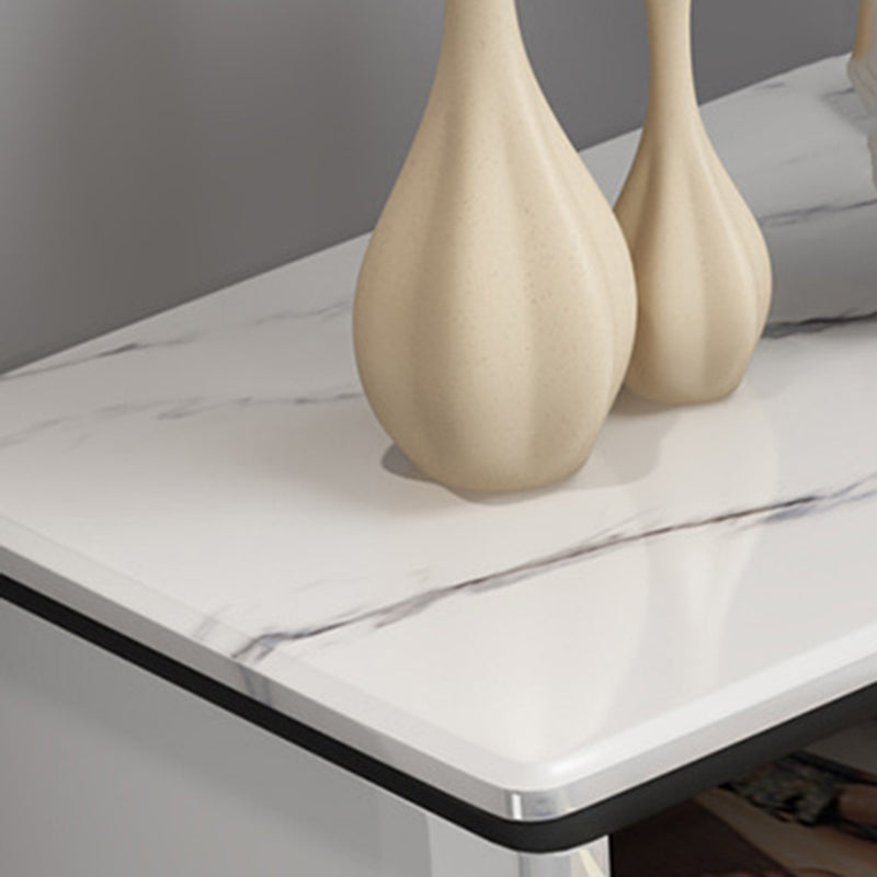 Glam Stone Storage Chest Bedroom White 16" Wide Chest with Drawers