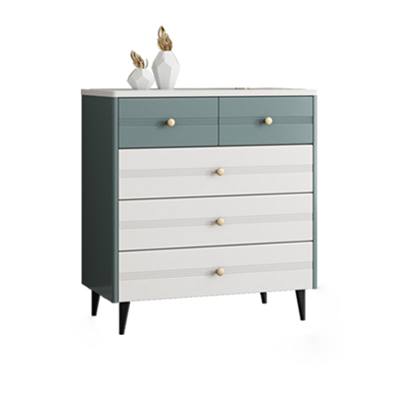 Glam Stone Storage Chest White Bedroom 16" Wide Chest with Drawers