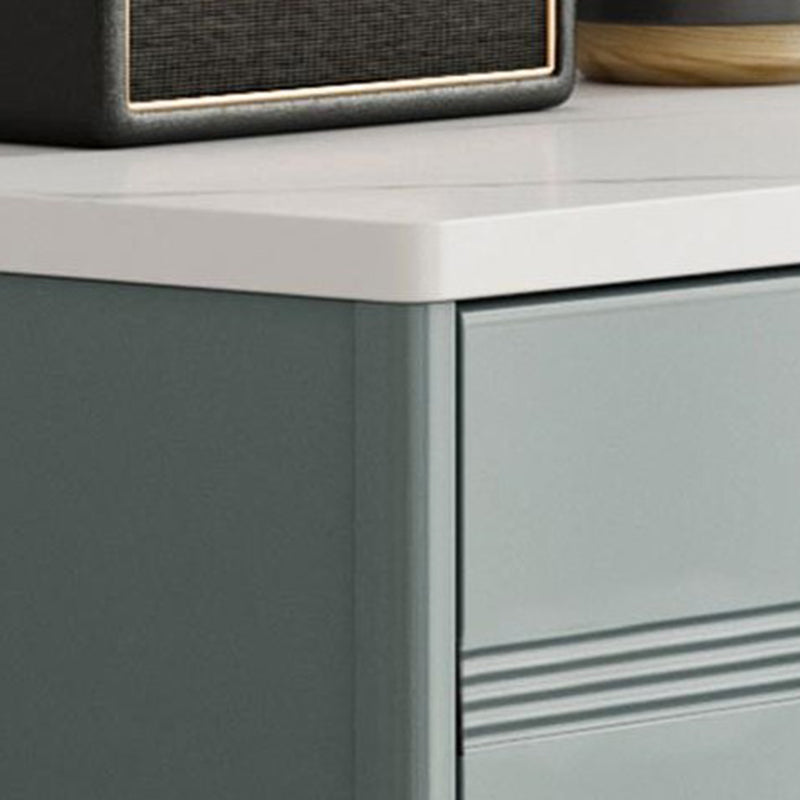 Glam Stone Storage Chest White Bedroom 16" Wide Chest with Drawers