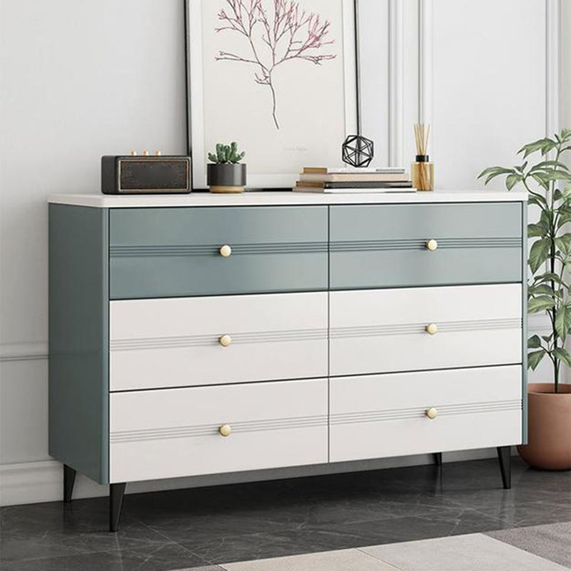 Glam Stone Storage Chest White Bedroom 16" Wide Chest with Drawers