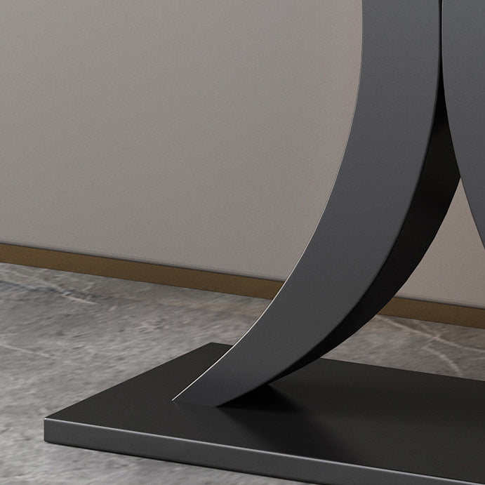 Contemporary Console Accent Table Antique Finish Half Moon Console Sofa Table