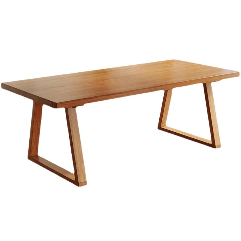 Industrial Pine Wood Kitchen Table for Restaurant Rectangle Table with Double Pedestal