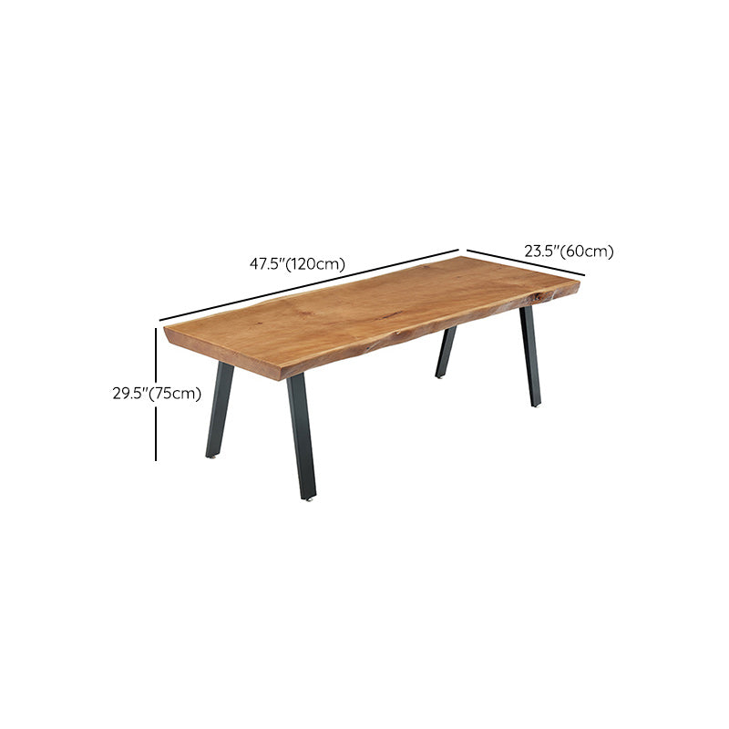 Solid Wood Top Dining Table Modern Rectangle Table with 4 Legs