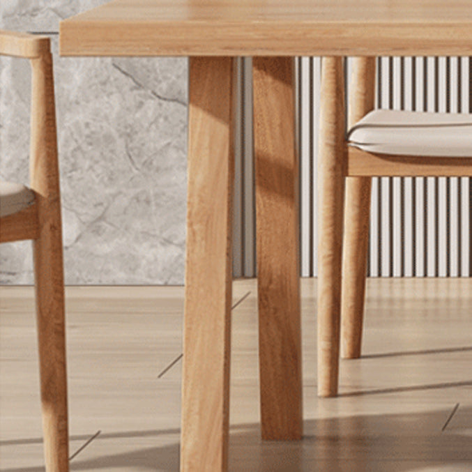 Pine Wood Top Dining Table Rectangle Solid Wood Table with 4 Legs