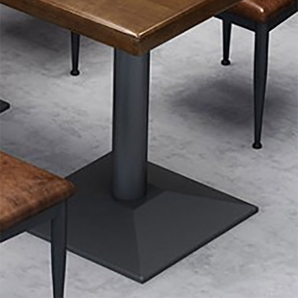 Solid Wood Indoor Dining Table for Restaurant Industrial Wood Table with Metal Base