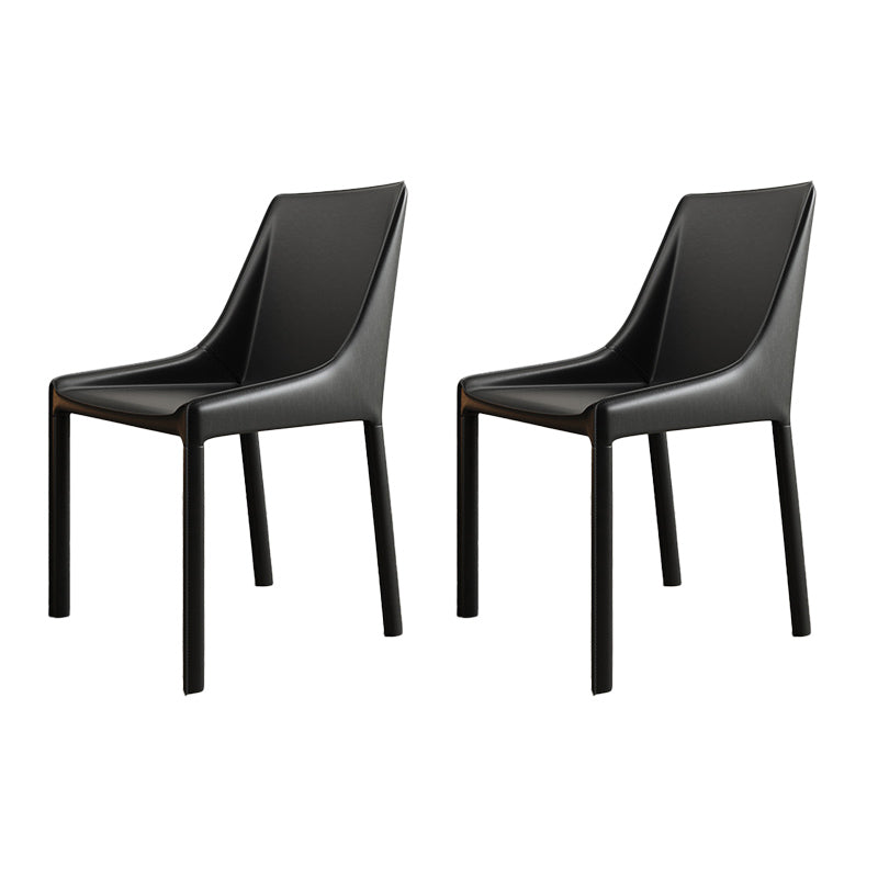 Contemporary Metal Dining Room Chair Arm Leather Side Chair for Dining Room