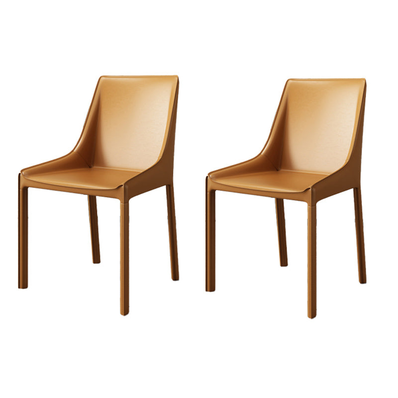 Contemporary Metal Dining Room Chair Arm Leather Side Chair for Dining Room