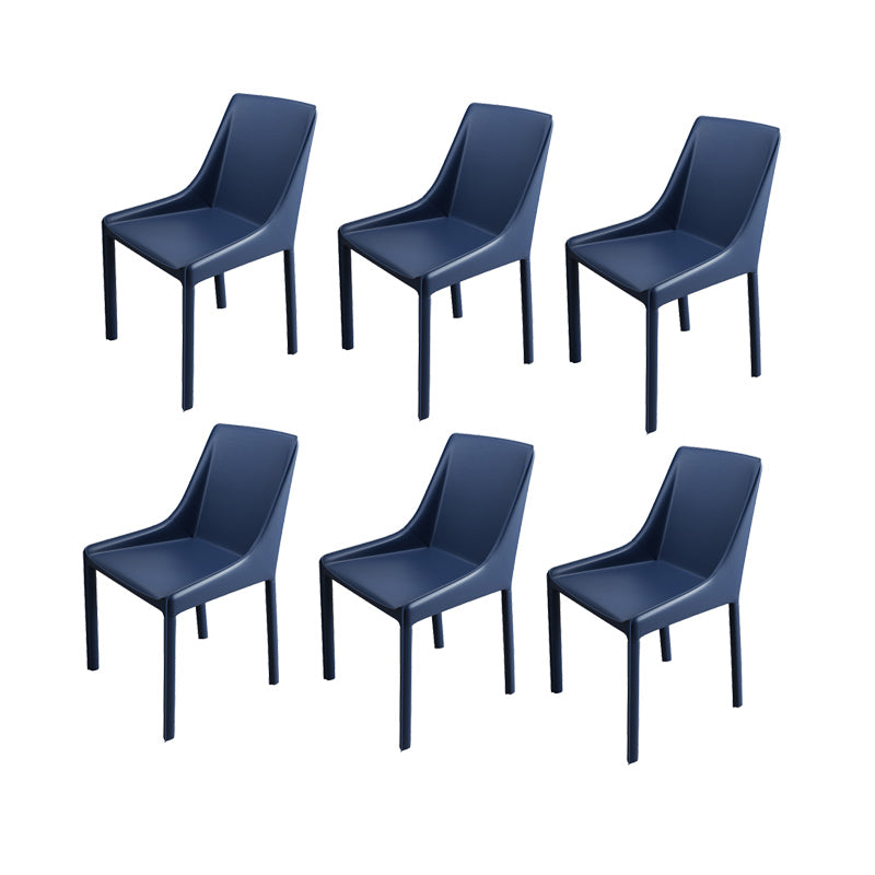 Contemporary Metal Dining Room Chair Arm Leather Side Chair for Dining Room