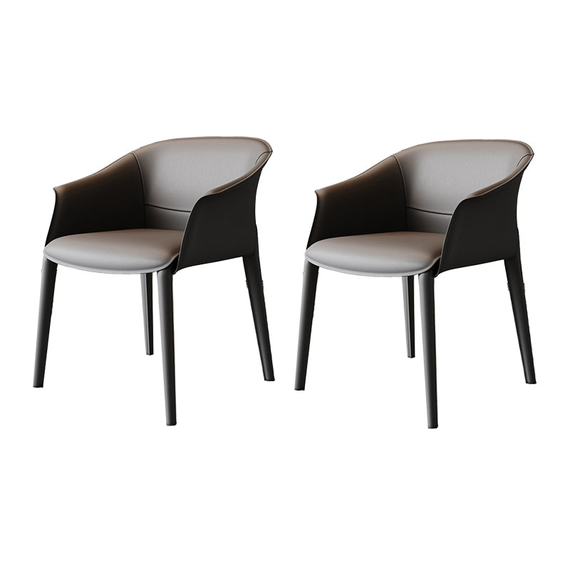 Modern Style Metal Dining Chairs Leather Arm Dining Room Chairs for Home Use