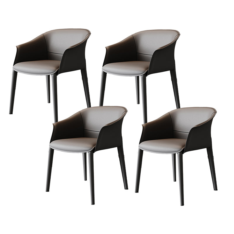 Modern Style Metal Dining Chairs Leather Arm Dining Room Chairs for Home Use