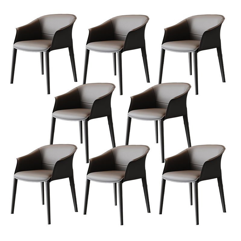 Modern Style Metal Dining Chairs Leather Arm Dining Room Chairs for Home Use