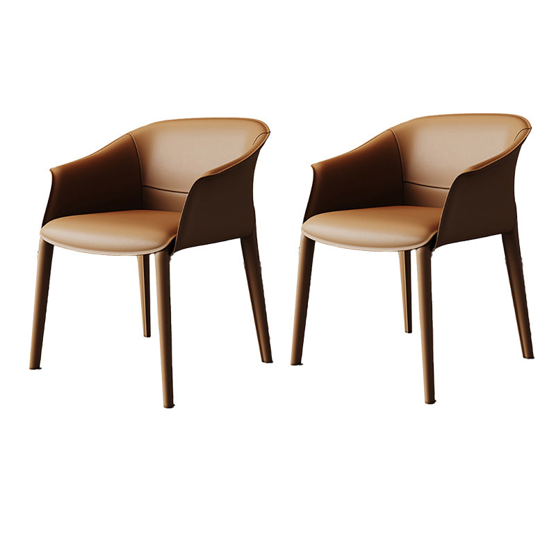 Modern Style Metal Dining Chairs Leather Arm Dining Room Chairs for Home Use