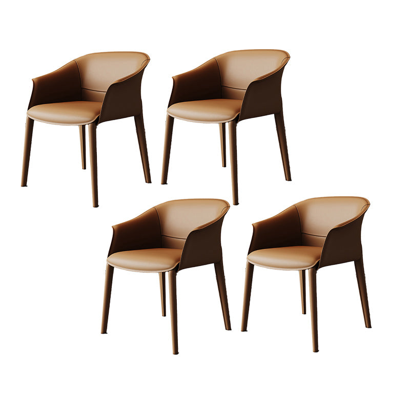 Modern Style Metal Dining Chairs Leather Arm Dining Room Chairs for Home Use
