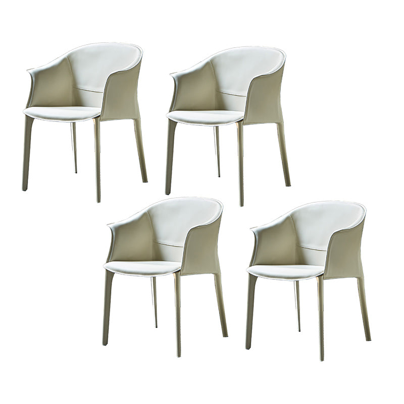 Modern Style Metal Dining Chairs Leather Arm Dining Room Chairs for Home Use