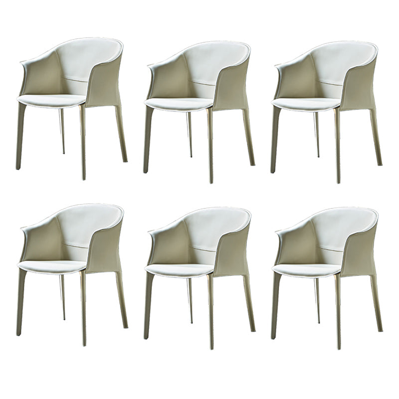 Modern Style Metal Dining Chairs Leather Arm Dining Room Chairs for Home Use