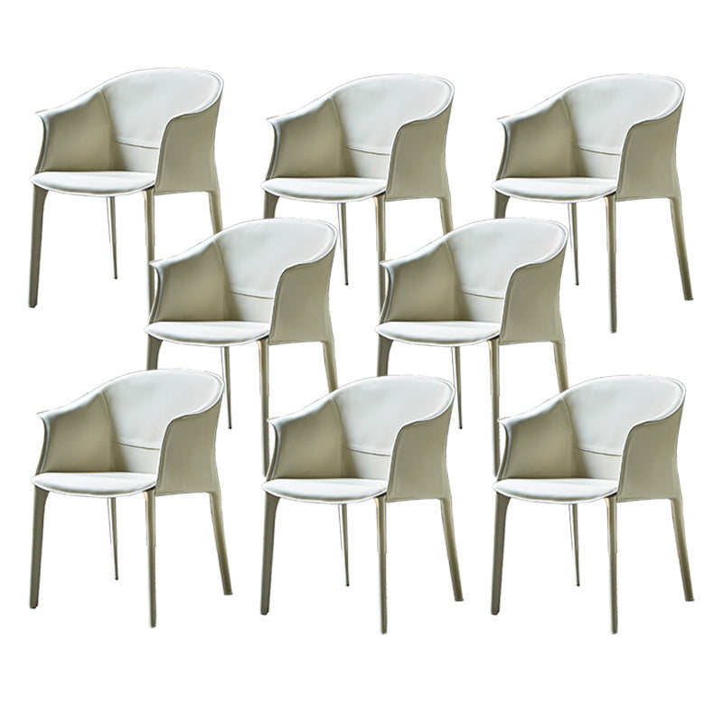 Modern Style Metal Dining Chairs Leather Arm Dining Room Chairs for Home Use