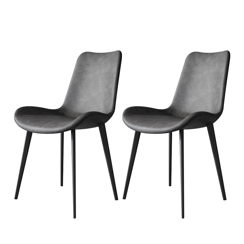 Modern Leather Armless Dining Chairs Metal Dining Chair for Home Use