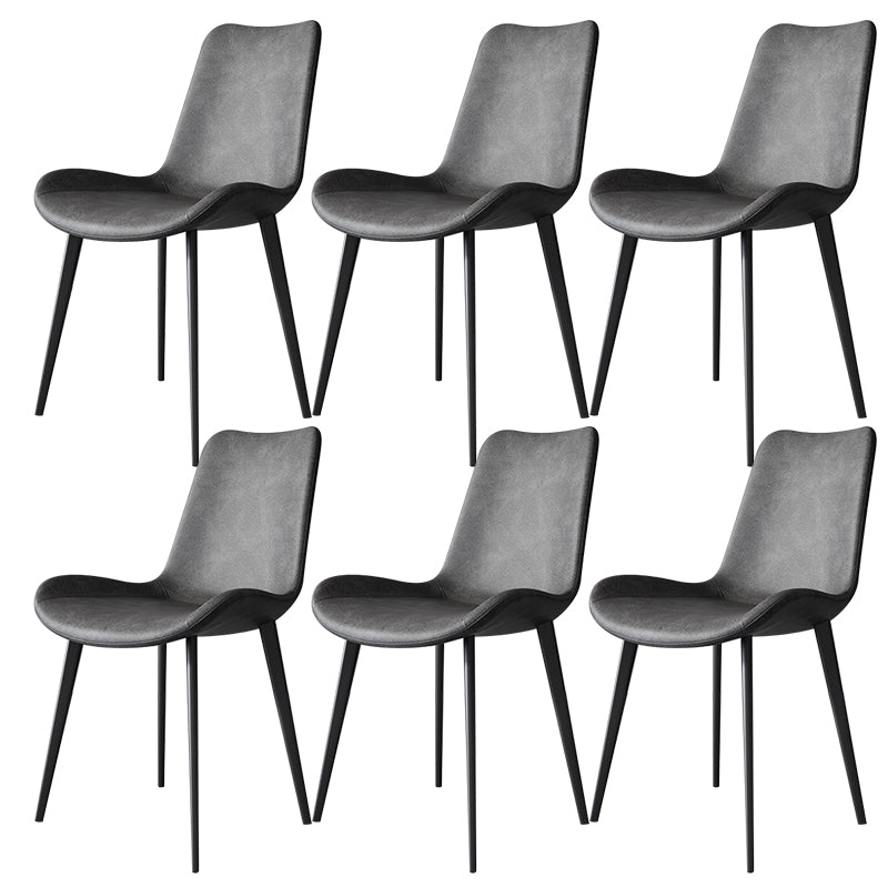 Modern Leather Armless Dining Chairs Metal Dining Chair for Home Use