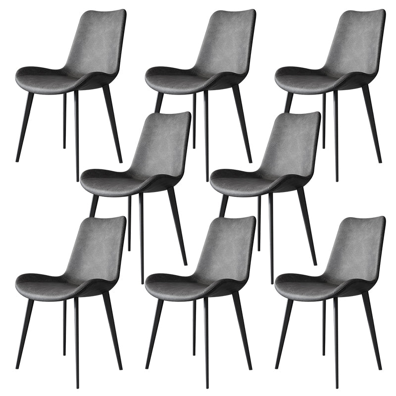 Modern Leather Armless Dining Chairs Metal Dining Chair for Home Use