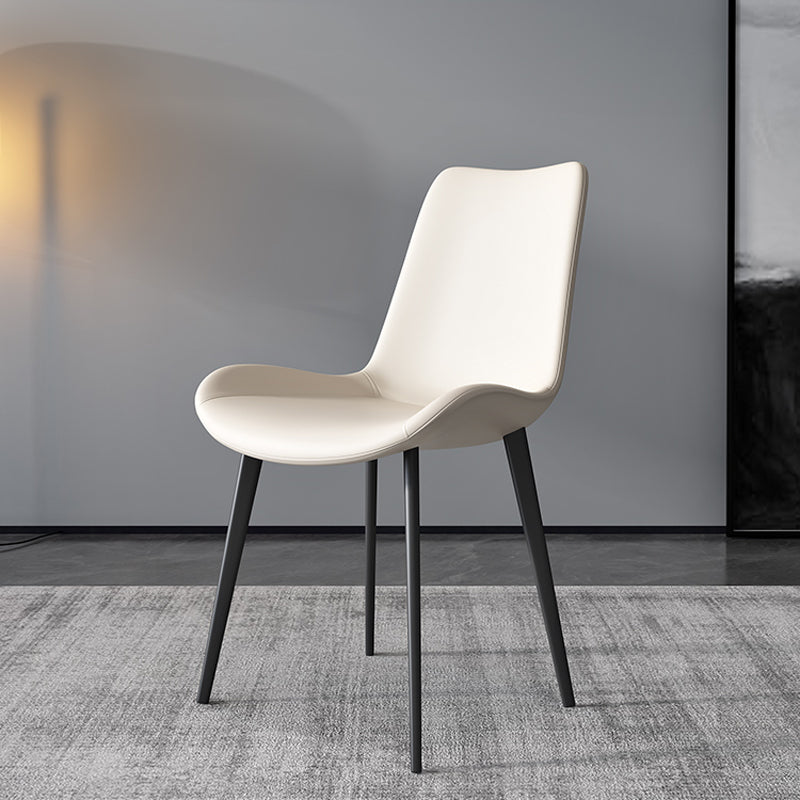 Modern Leather Armless Dining Chairs Metal Dining Chair for Home Use