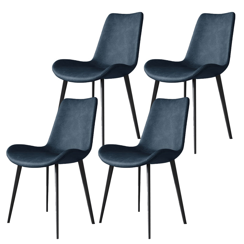 Modern Leather Armless Dining Chairs Metal Dining Chair for Home Use