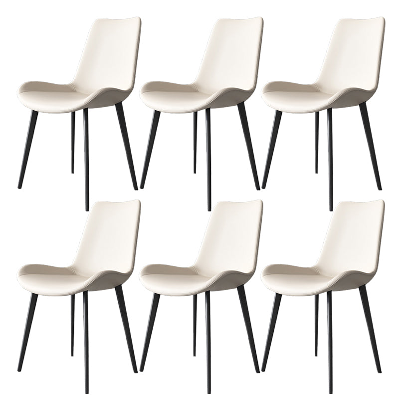Modern Leather Armless Dining Chairs Metal Dining Chair for Home Use