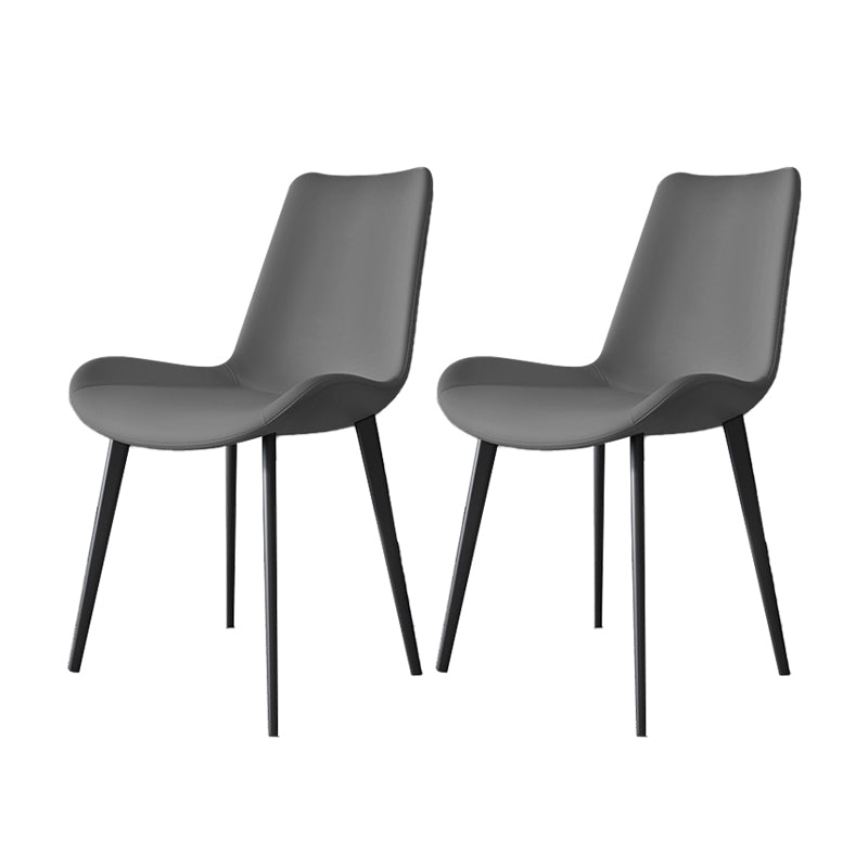 Modern Leather Armless Dining Chairs Metal Dining Chair for Home Use
