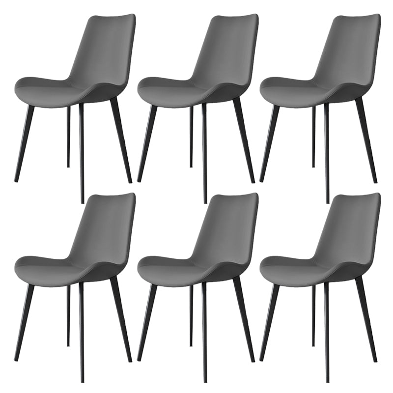Modern Leather Armless Dining Chairs Metal Dining Chair for Home Use