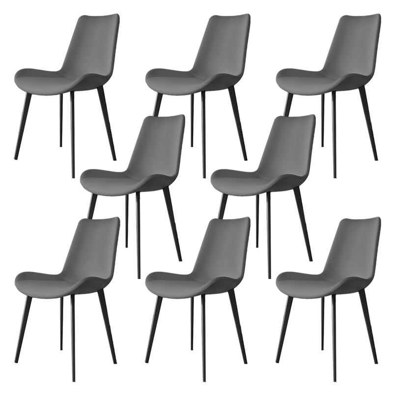 Modern Leather Armless Dining Chairs Metal Dining Chair for Home Use