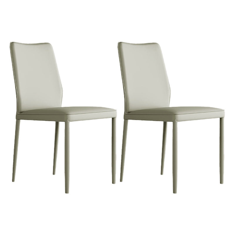 Designer Style Armless Chair Leather Parsons Back Side Chair for Restaurant