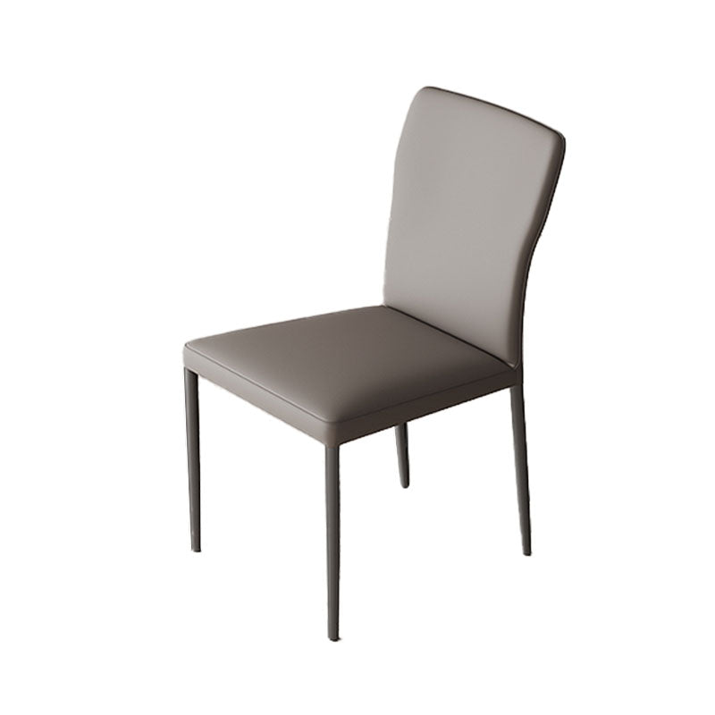 Designer Style Armless Chair Leather Parsons Back Chair for Restaurant