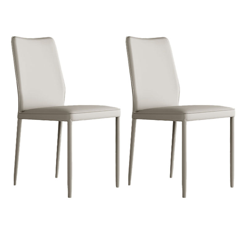 Designer Style Armless Chair Leather Parsons Back Chair for Restaurant