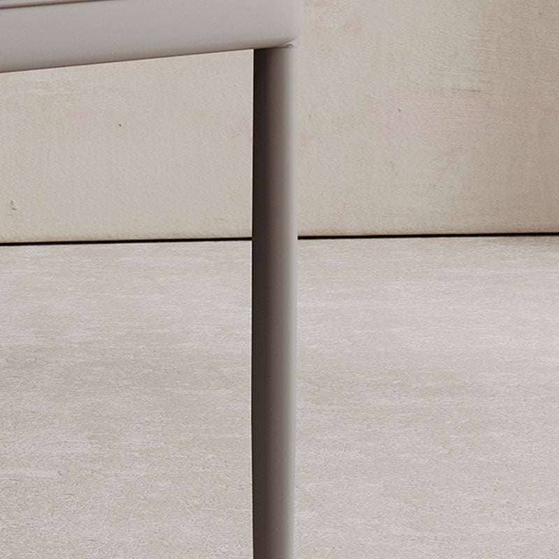 Designer Style Armless Chair Leather Parsons Back Chair for Restaurant