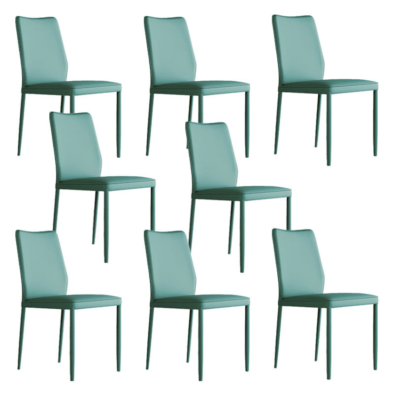 Designer Style Armless Chair Leather Parsons Back Chair for Restaurant