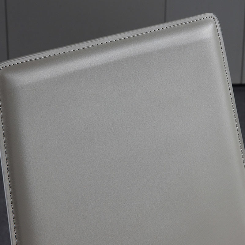 Contemporary Metal Dining Room Chair Armless Leather Dining Chair for Home Use