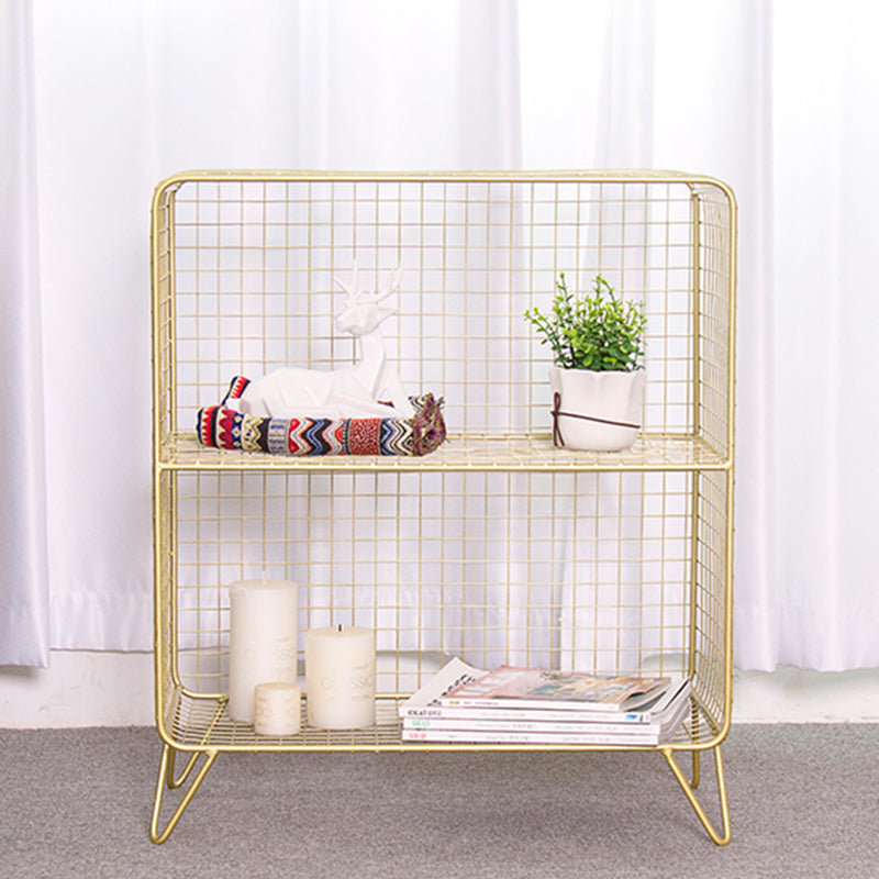 11" Wide Glam Shelf Closed Back Metal Shelves Included Bookcase