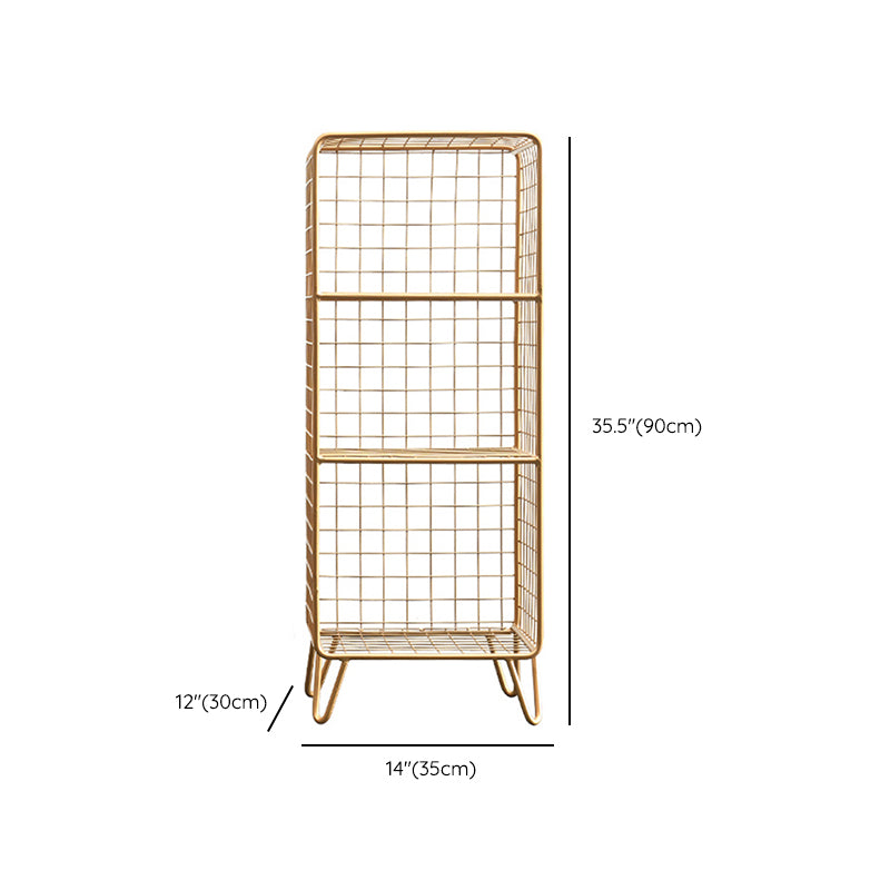11" Wide Glam Shelf Closed Back Metal Shelves Included Bookcase