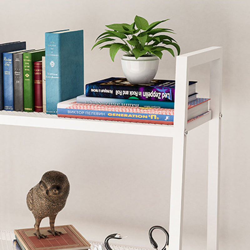 Contemporary Metal Bookshelf Ladder Shelf Bookcase for Study Room