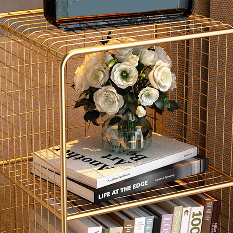 Glam Metal Bookshelf Standard Shelf Bookcase for Home Office 11.8" W