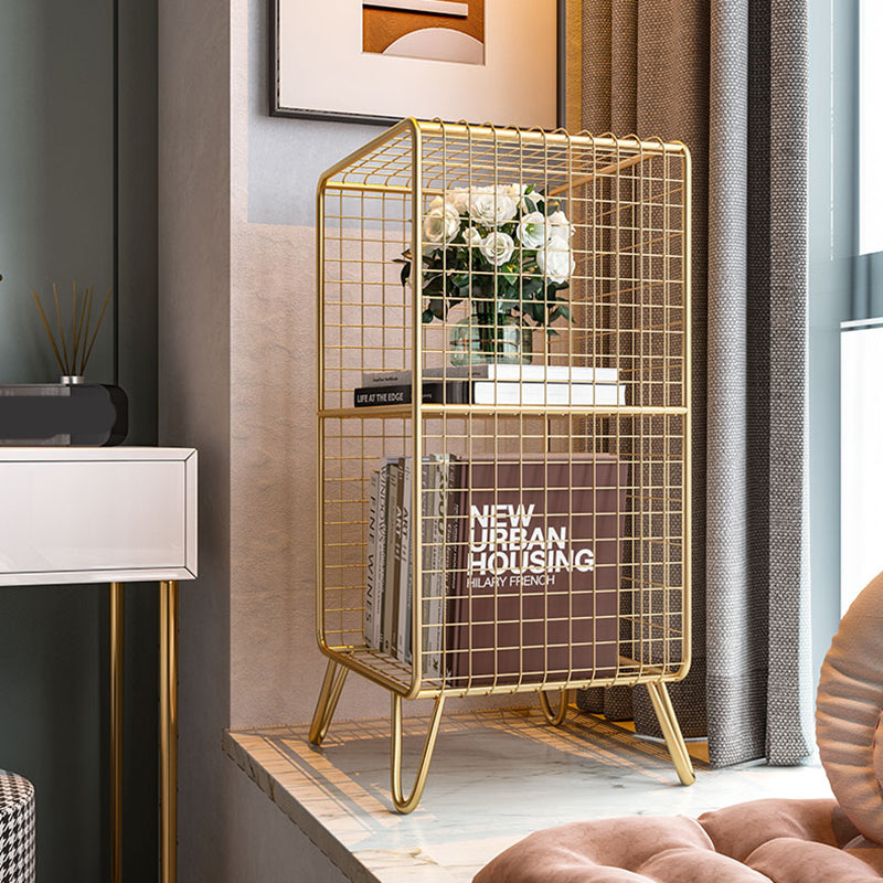 Glam Metal Bookshelf Standard Shelf Bookcase for Home Office 11.8" W