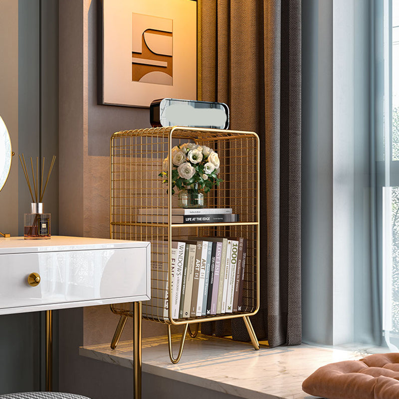 Glam Metal Bookshelf Standard Shelf Bookcase for Home Office 11.8" W