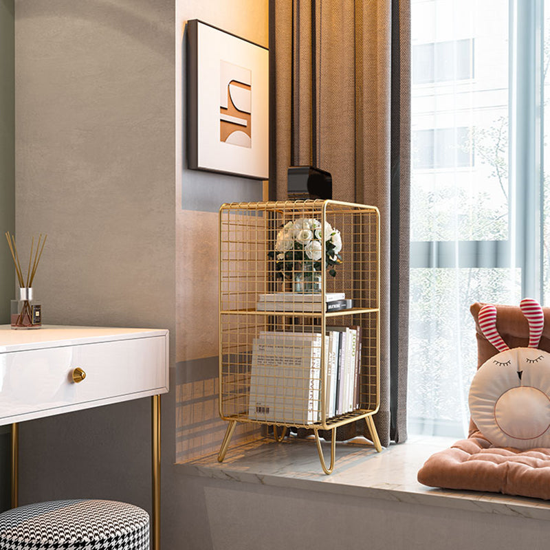 Glam Metal Bookshelf Standard Shelf Bookcase for Home Office 11.8" W