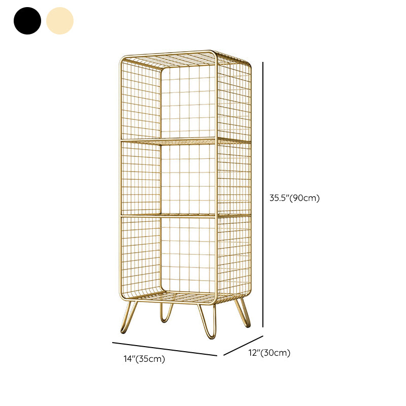 Glam Metal Bookshelf Standard Shelf Bookcase for Home Office 11.8" W