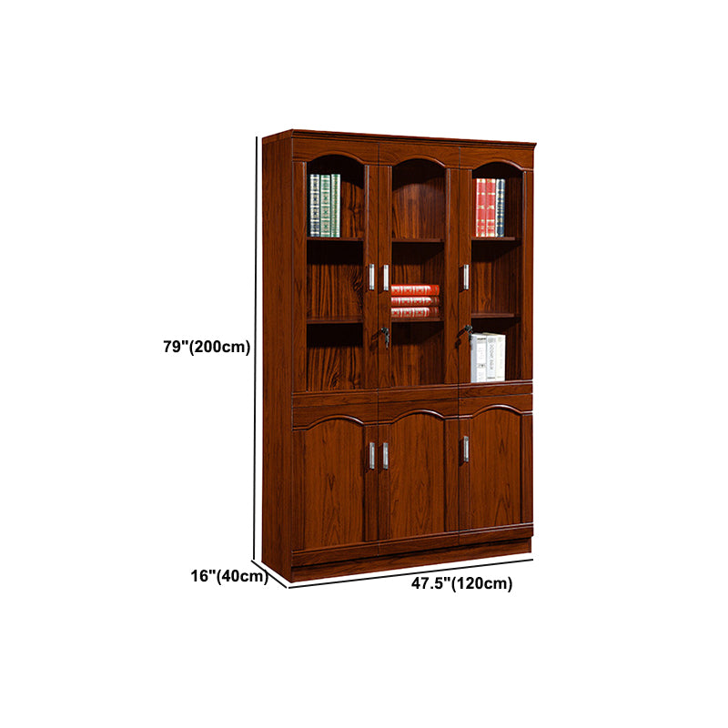 Contemporary Bookshelf Brown Engineered Wood Vertical Shelf Bookcase