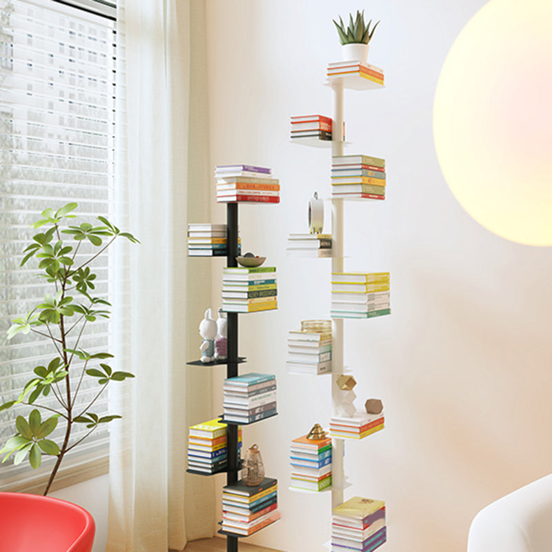 White/Black Bookcase Contemporary Style Bookshelf for Home and Office