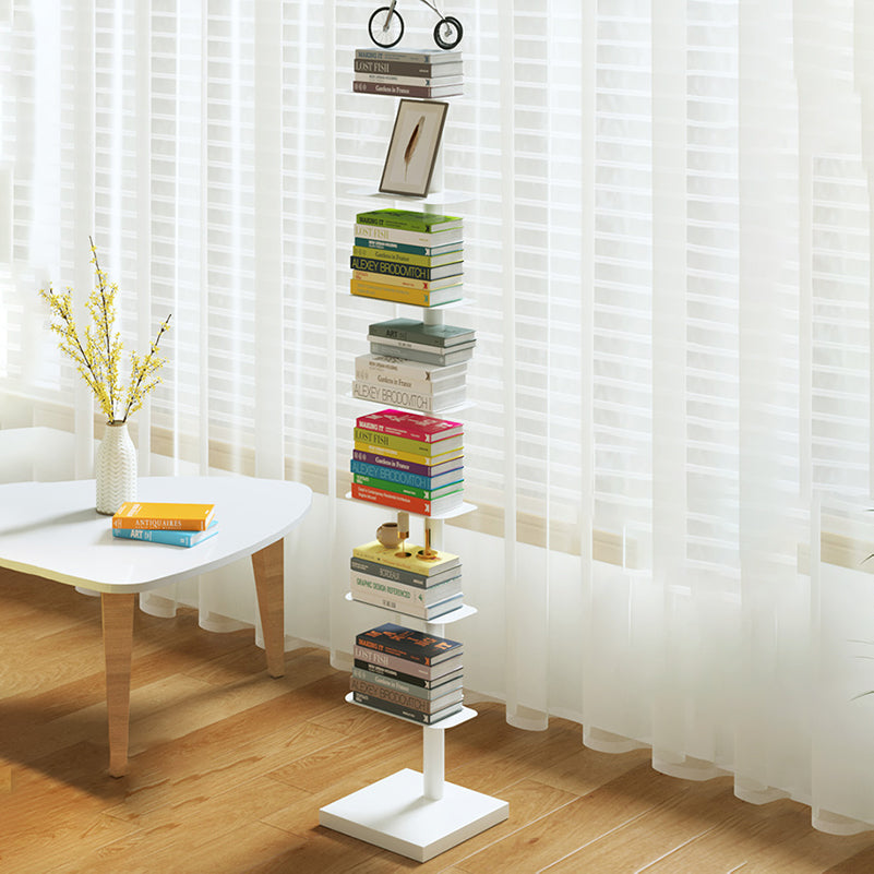 White/Black Bookcase Contemporary Style Bookshelf for Home and Office