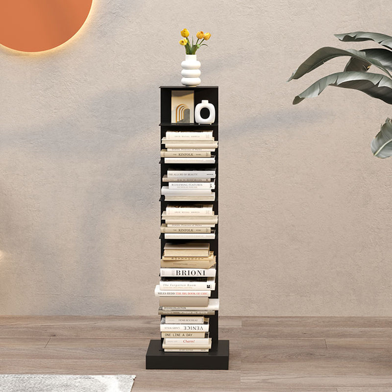 Contemporary Metal Bookshelf Black Geometric Shelf Bookcase for Study Room
