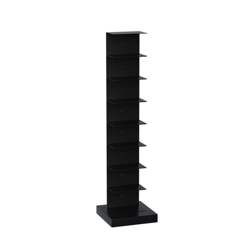 Contemporary Metal Bookshelf Black Geometric Shelf Bookcase for Study Room