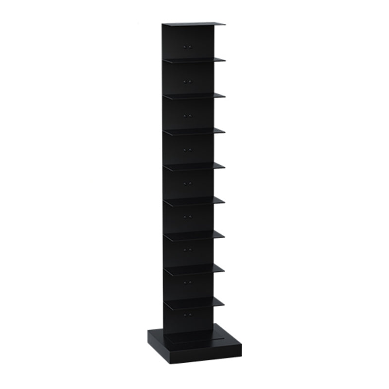 Contemporary Metal Bookshelf Black Geometric Shelf Bookcase for Study Room
