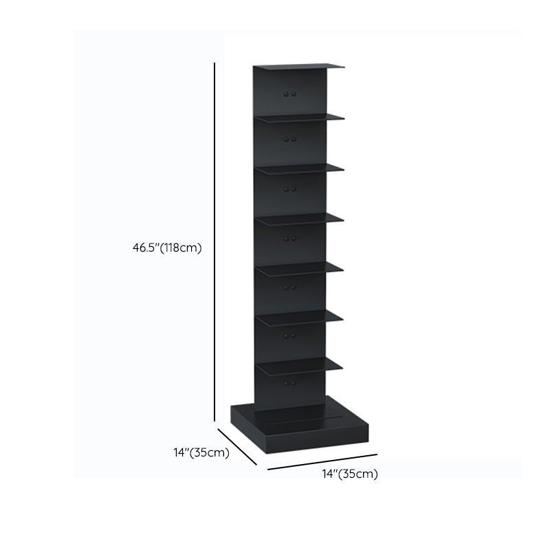 Contemporary Metal Bookshelf Black Geometric Shelf Bookcase for Study Room